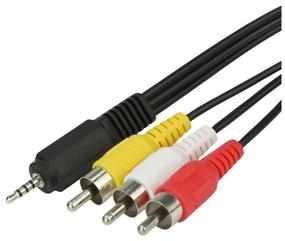 img 4 attached to Cord mini-jack 3.5 mm 4 pin TRRS - 3RCA 1.5m for Tricolor TV (cable jack - bells)