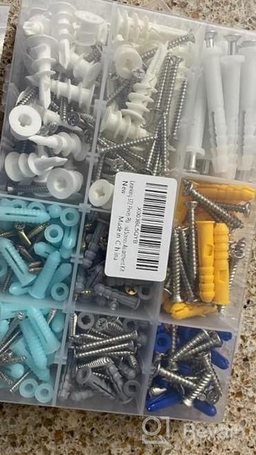 img 1 attached to 372Pcs Leanking #8 Self Drilling Drywall Anchors Assortment Kit - 7 Variety Heavy Duty Plastic Anchors & 2 Kinds Of Self-Drilling Gypsum Wall Board Anchor Screws review by Tony Wylie
