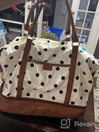 img 1 attached to Canvas Polka Dot Weekender Bag For Women - Duffle Bag With Shoe Compartment - Perfect Christmas Gift For Her In Blue review by David Barit