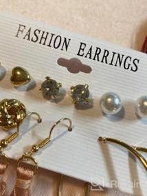 img 5 attached to Valentine'S Day Gift: Layered Ball Dangle, Hoop, Stud, And Tassel Earrings Set With 63 Pairs For Fashionable Women And Girls