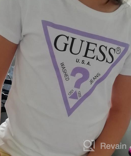 img 1 attached to 👚 Trendy GUESS Girls Sleeve Triangle T Shirt: Explore Girls' Clothing in Tops, Tees & Blouses review by Tina Webb