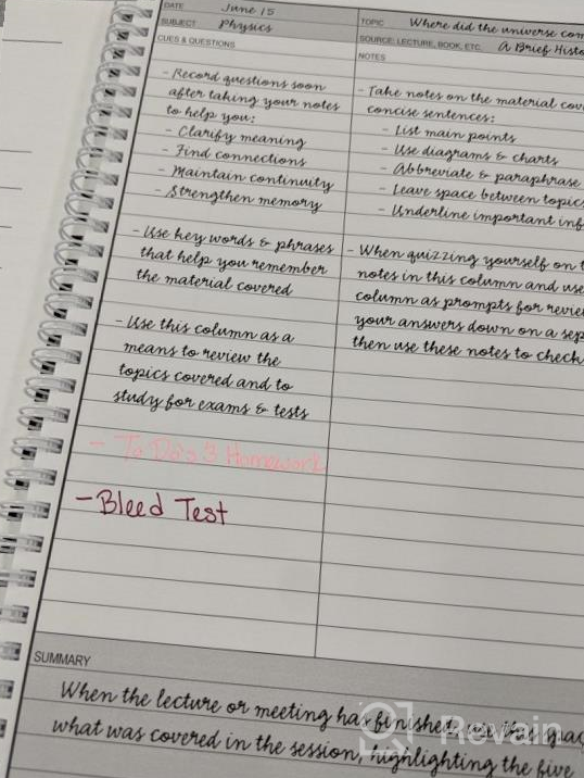 img 1 attached to 📘 BookFactory Universal Note Taking System - Cornell Notes Notebook, 120 Pages, 8 1/2" x 11" - Wire-O Bound (LOG-120-7CW-A) review by Tsuyoshi Tendencies