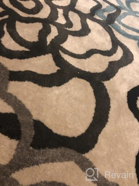 img 1 attached to Modern Abstract Floral Soft Area Rug With Easy Maintenance For Home And Office - 5' 3" X 7' 3," Ideal For Living Room, Bedroom, And Kitchen Decor In Elegant Gray Shade. review by Brandon Battaglia