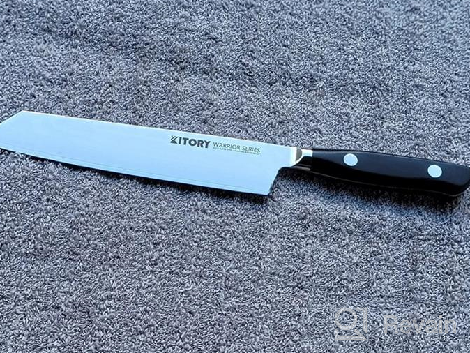img 1 attached to 7 Inch Japanese VG10 67 Layers Super Steel Santoku Knife - Kitory Damascus Warrior Series With G10 Handle & Gift Box review by Inyong Dow