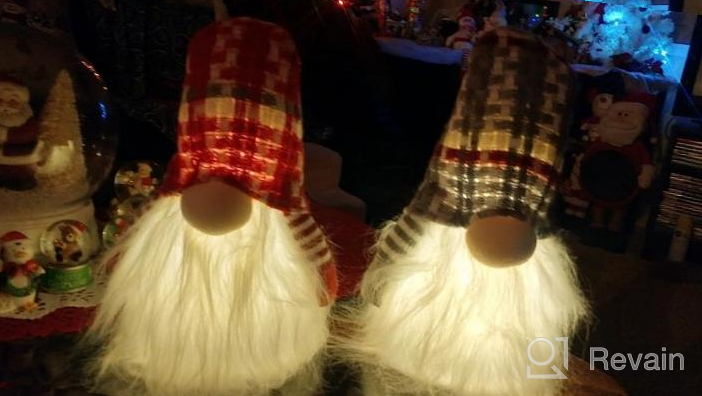 img 1 attached to Set Of 2 HAUMENLY Swedish Christmas Gnome Lights With 6 Hour Timer - 18X4.8 Inches, Scandinavian Tomte Home Party Decorations (B) review by Jared Peck