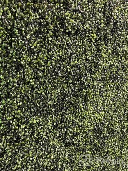 img 1 attached to BESAMENATURE 12 Pieces Artificial Boxwood Hedge Panels, UV Protected Faux Greenery Mats Suitable For Both Outdoor Or Indoor Decoration, 20" L X 20" W Panels, Cable Ties Included review by Leah Jackson
