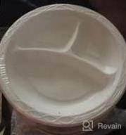 картинка 1 прикреплена к отзыву 150 Pack 9 Inch White Plastic Plates With 3 Compartments - Food Grade BPA Free Reusable Dinnerware. от Nathan Issa