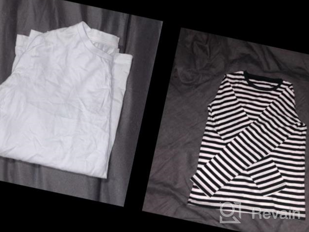 img 1 attached to UNACOO 2 Pack V Neck T Shirts Loose Fit Girls' Clothing and Tops, Tees & Blouses review by Barbara Zepeda