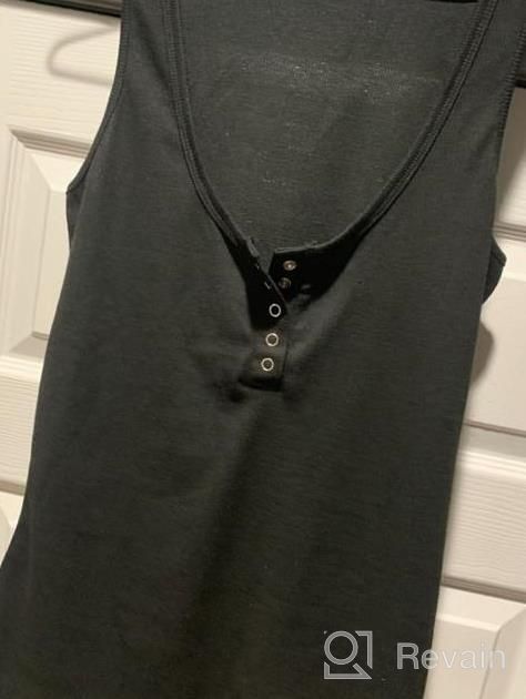 img 1 attached to Summer Tank Tops For Women: Button Up Henley Sleeveless Shirts With Low Cut, Tight Fit – Casual Style By Actloe review by Therealwesley Shaw