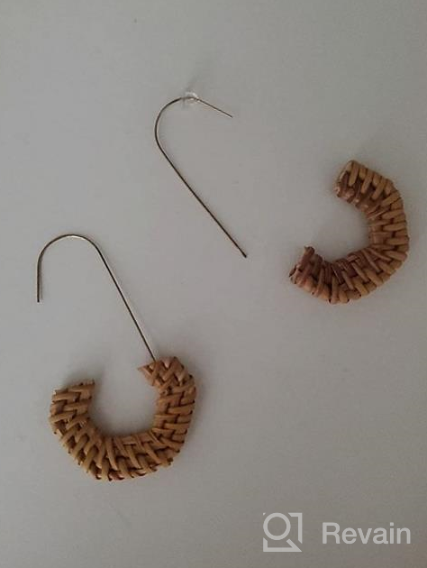 img 1 attached to 16 Pairs Bohemian Acrylic, Rattan, and Resin Earrings for 🌿 Women and Girls - Leaf Dangle, Mottled Hoop, and Gift Jewelry review by Leslie Whitehorn