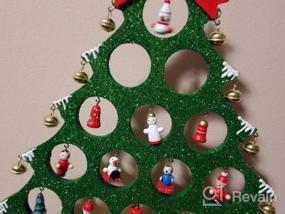 img 5 attached to BestPysanky Деревянная настольная рождественская елка с 32 миниатюрными рождественскими украшениями в немецком стиле высотой 12,5 дюймов