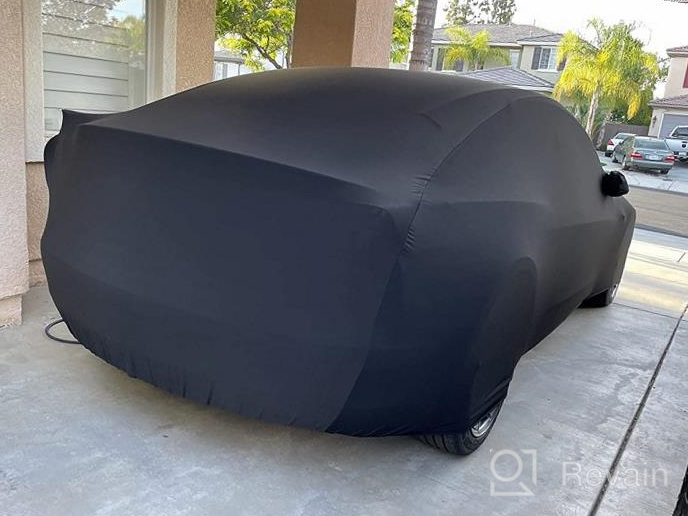 img 1 attached to Premium Car Cover For Tesla Model 3 - UV Resistant, Windproof, And Scratchproof Outdoor Sedan Cover By Xipoo Fit (Black) review by Justin Ott