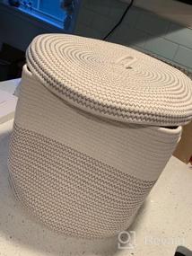 img 6 attached to Organize Your Home With A Large Beige Woven Rope Basket - 16"D X 14"H With Lid For Blanket, Nursery & Toy Storage!