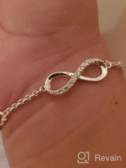 img 1 attached to 💎 ELEGANZIA Sterling Silver Infinity Bracelet for Women and Girls with Cubic Zirconia, Adjustable Love Heart Charm Bracelet - Elegant Jewelry review by Omar Gonzales