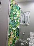 img 1 attached to Artistic Botanical Green Leaves Shower Curtain Set With Hooks - Tropical Palm Print On White Background - 72" X 72" Fabric Bathroom Curtain For Stunning Décor review by Sherman Lancaster