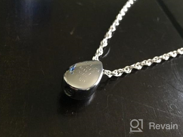 img 1 attached to Treasured Memories: Little Teardrop Cremation Necklace - Mom's Ashes Keepsake Pendant for Women review by Bill Pulse