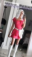 img 1 attached to Women'S Boho Off Shoulder Romper Jumpsuit With Ruffle Chiffon Shorts review by James Thakur