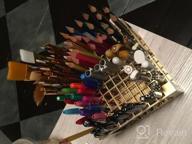 img 1 attached to Transon Paint Brush Holder Organizer 96 Slots Desk Caddy For Pens, Pencils, Brushes, Markers review by Johnny Moger