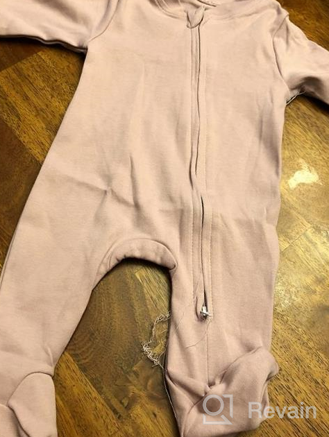 img 1 attached to Aablexema Cotton Footie Pajamas with Mitten Cuffs - Unisex Newborn Infant 2-Way Zipper Footed Onesies review by Greg Muin