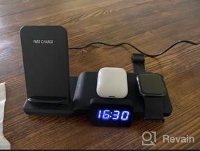 img 11 attached to Беспроводная зарядная станция 4 в 1 ISA C100 QC3.0 15W (iPhone Apple Watch AirPods Часы), черная