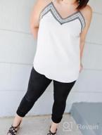 img 1 attached to Women'S V Neck Embroidery Tank Top Loose Sleeveless Shirt Blouse Strappy Casual review by Angel Peterson