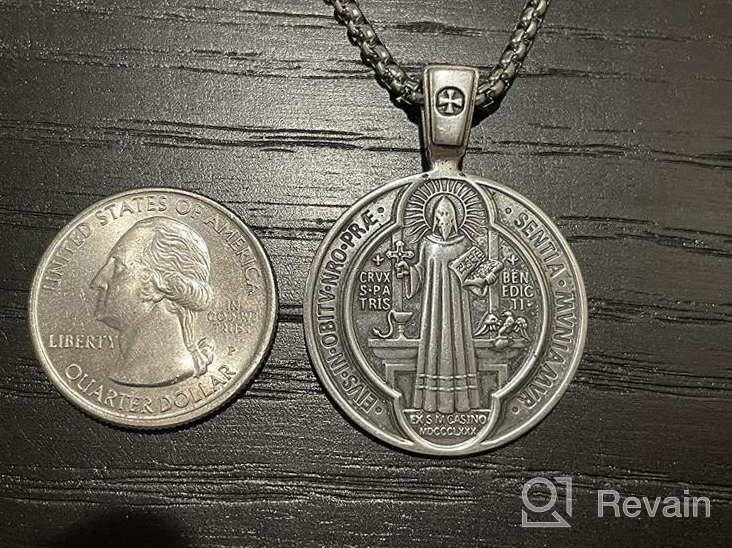 img 1 attached to 📿 925 Sterling Silver Saint Benedict Medal Pendant Necklace for Sacramental Protection with Venetian Link Chain and Black Velvet Pouch - Includes Polishing Cloth & Fine Jewelry Gift Box - Ideal for Exorcism & Spiritual Healing review by Ryan Gilliam