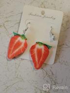 img 1 attached to Fruit-Inspired VEINTI+1 Trendy Statement Acrylic Earrings: Creative, Funny & Lifelike Jewelry for Women/Girls review by Autumn Park