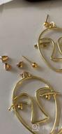 img 1 attached to Face Abstract Gold Statement Earrings - Mookoo 3 Pair Vintage Hypoallergenic Dangle Stud For Girls Teens Women review by Levi Stewart