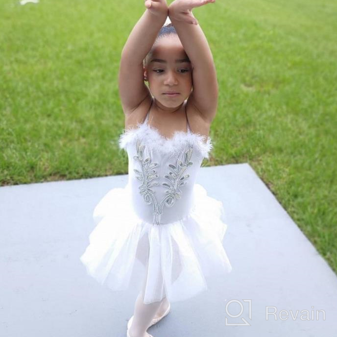 img 1 attached to Sequined And Beaded Ballet Tutu Dress With Leotard, Gloves, And Hair Clip Set For Girls' Swan Ballerina Performance By TiaoBug review by Pamela Moody