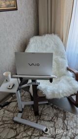 img 8 attached to 🖥️ Tatkraft Like Portable Laptop Desk with Mouse Pad - Adjustable Height, White - Sturdy, Ergonomic, and Rolling Computer Stand