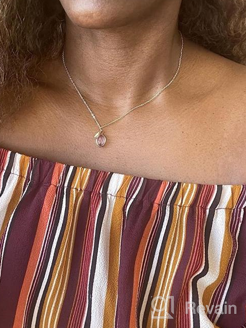 img 1 attached to Dazzle With Delicate Elegance - Me&Hz Gold Filled Birthstone Necklace With Initial: The Perfect Birthday Or Valentine'S Day Gift For Women And Girls! review by Homer Reed