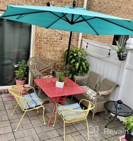 img 5 attached to 10FT Patio Offset Umbrella - Large Hanging Market Umbrella With Crank, Cross Bar & UV Protection For Backyard/Garden