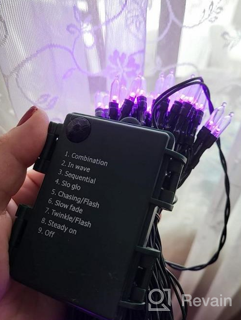img 1 attached to 33Ft Orange Purple Halloween Lights With Timer And 8 Modes - 100 LED Battery String Lights For Indoor And Outdoor Decoration Of Halloween Bedroom And Patio - BrizLabs Mini Lights String review by Matthew Owens