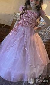 img 5 attached to 🌸 Flower Girl Myrisam Embroidery Dress - Off-Shoulder Princess Bridesmaid Wedding Birthday Communion Party, Formal Long Prom