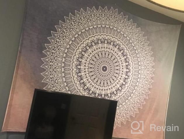 img 1 attached to Dremisland Pink & Grey Mandala Flower Tapestry - Bohemian Chic Wall Decor For Bedding & More review by Katie Estabrook