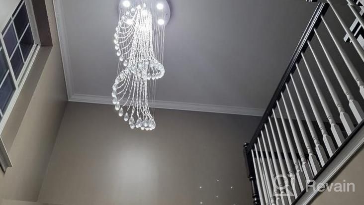 img 1 attached to Luxurious 7-Light K9 Crystal Raindrop Chandelier - Modern Pendant Ceiling Light Fixture By Saint Mossi - H71" X D24 review by John Lewis