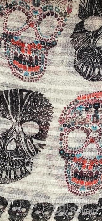 img 1 attached to Cool And Chic: GERINLY Skull Scarfs For Women - Perfect Halloween Accessory! review by Alicia Lopez