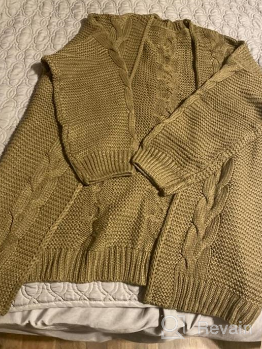 img 1 attached to Warm Up In Style: Ferrtye Women'S Oversized Chunky Cardigans In Cable Knit review by Robert Cole