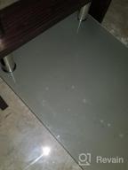 картинка 1 прикреплена к отзыву Mecor Rectangle Glass Coffee Table-Walnut Modern Side Coffee Table With Lower Shelf, Metal Legs-Suit For Living Room от Gina Walser