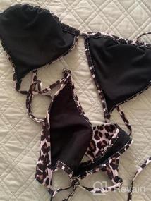 img 6 attached to Women'S Halter Bikini Brazilian Thong Trikini Cheeky Two Piece Swimsuits By SHEKINI