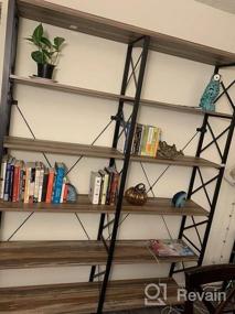 img 5 attached to 6-Tier 80.7” H Industrial Bookshelf - Double Wide Metal Frame Display Shelves By HOMYSHOPY (Gold & Black)