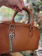 img 1 attached to Heshe Women'S Genuine Leather Tote Handle Handbag: High-Quality Designer Purse review by Pressure Cook