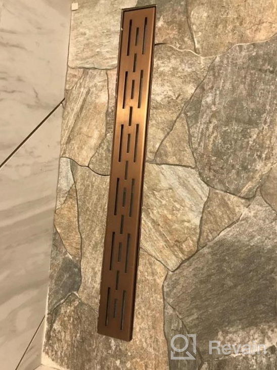 img 1 attached to Neodrain 28-In Rectangular Linear Shower Drain With Brickwork Pattern Grate, 304 Stainless Steel Bathroom Floor Drain,Antique Copper Finish,Shower Floor Drain review by Steve Beaumont