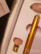 img 1 attached to Electric Rose Quartz Jade Roller Facial Massager And 2-In-1 Face Roller review by Darren Pham