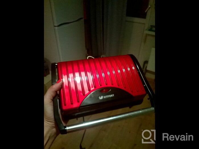 img 2 attached to Sandwich maker Kitfort KT-1609 Panini Maker, red review by Ewa Lus ᠌