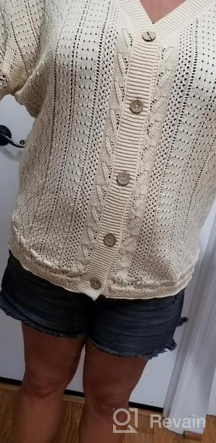 img 1 attached to AlvaQ Women'S Lightweight Lace Crochet Cardigan Sweater Kimono - Casual Oversized Open Front Button Down Knit Outwear review by Leroy Stanton