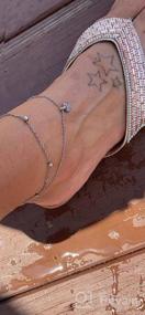 img 5 attached to Подготовьтесь к лету с винтажным серебряным многослойным пляжным браслетом на лодыжку Edary, украшения для ног для женщин и девочек