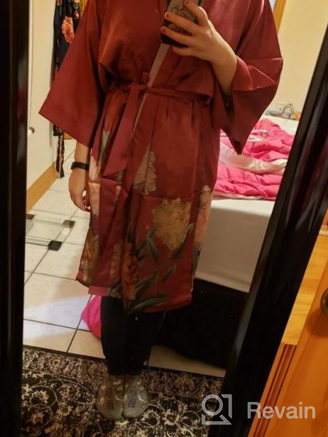 img 1 attached to Experience Timeless Beauty With Ledamon'S Classic Floral Kimono Short Robe For Women review by Matt Tito