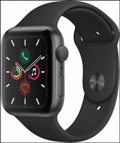 img 4 attached to Apple Watch Series 5 Smartwatch 44mm Aluminum Case RU, Space Grey/Black
