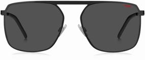 img 2 attached to Солнцезащитные очки BOSS, прямоугольные, оправа: металл, мужские